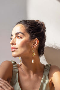Goldleaf & Baroque Pearl Earrings