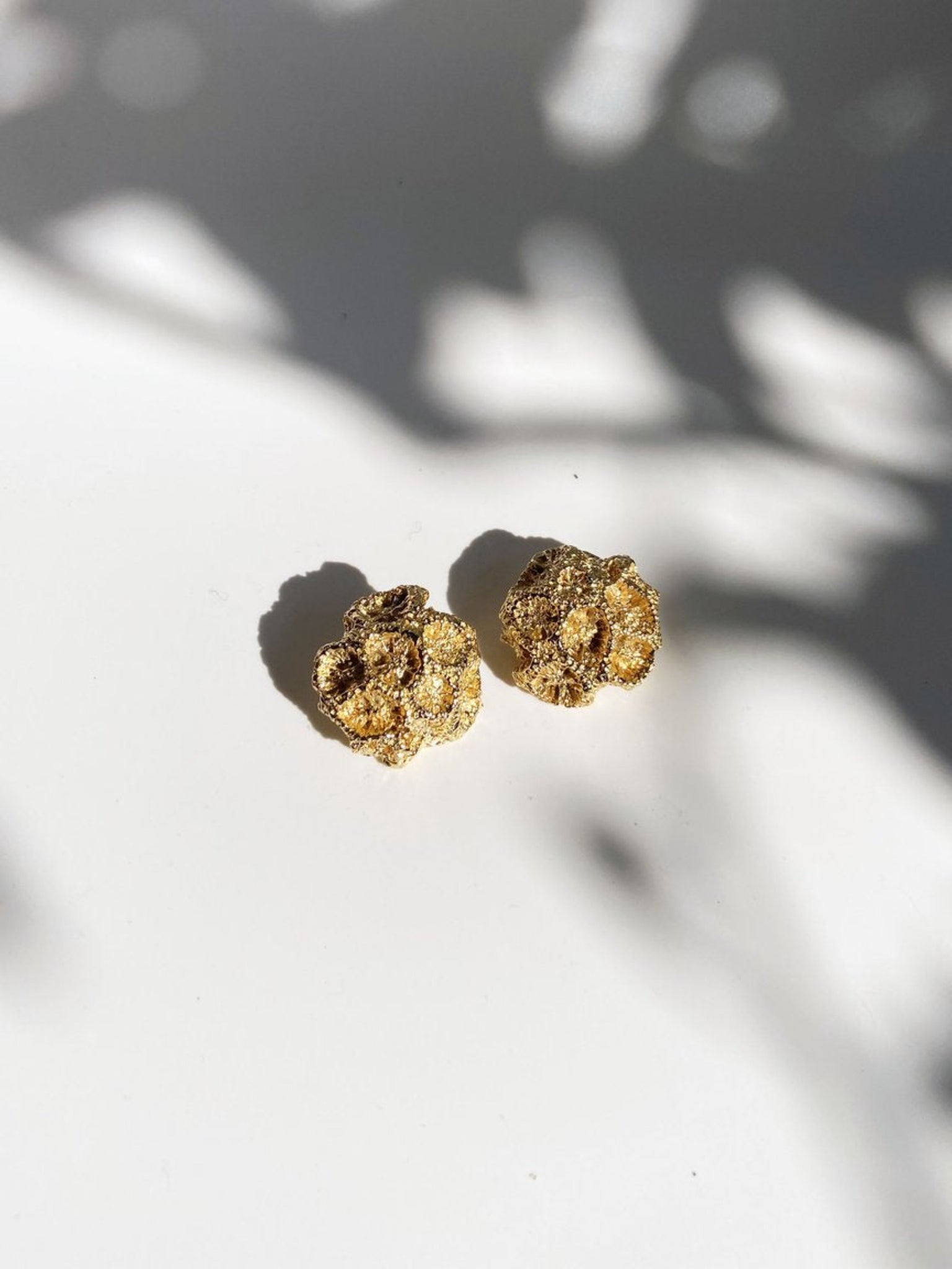 stone coral studs coral bloom studs studio metallurgy earrings