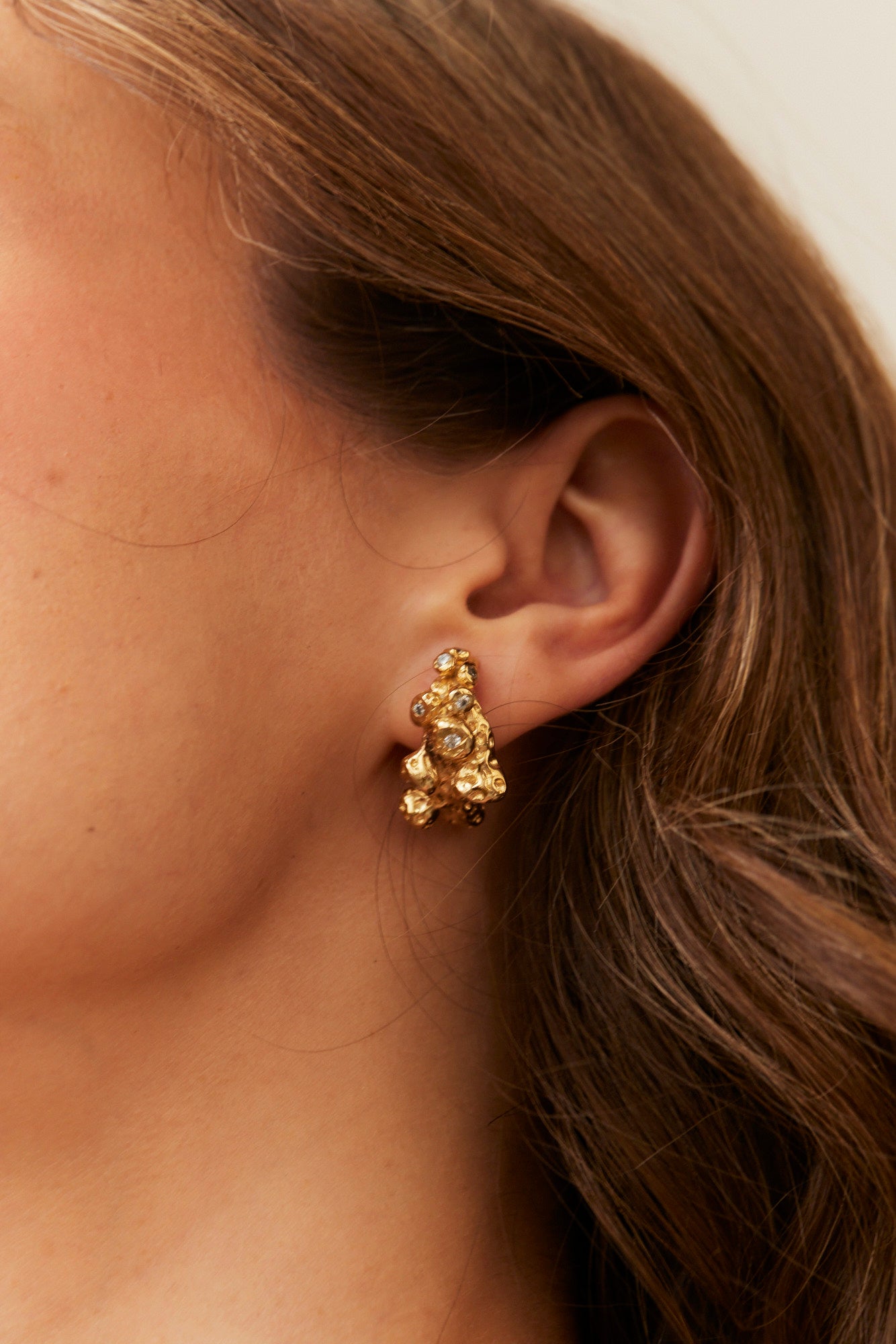 studio metallurgy jewelled nugget earring jewlled collection 