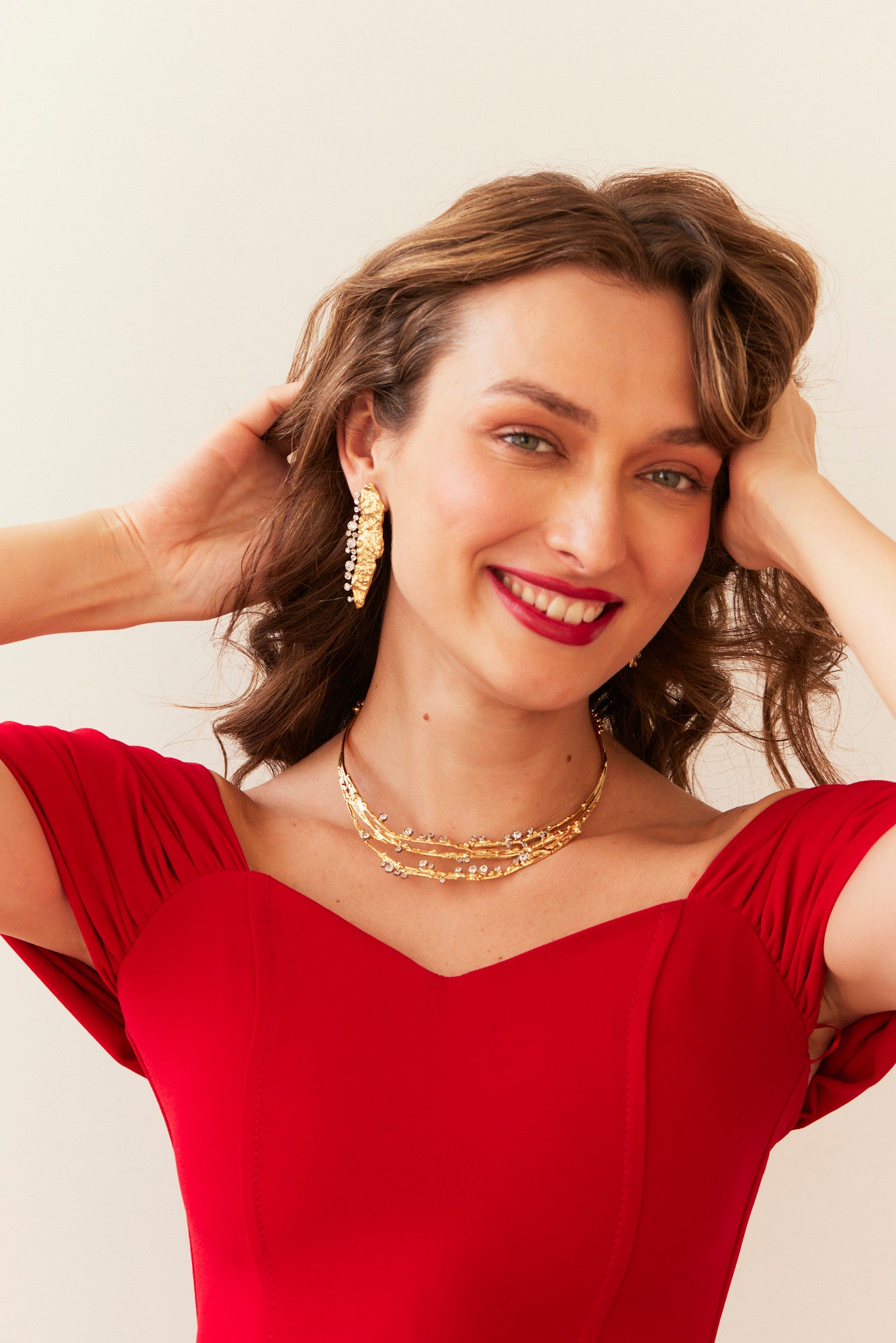 studio metallurgy jewelled slab stud earring jewelled collection 