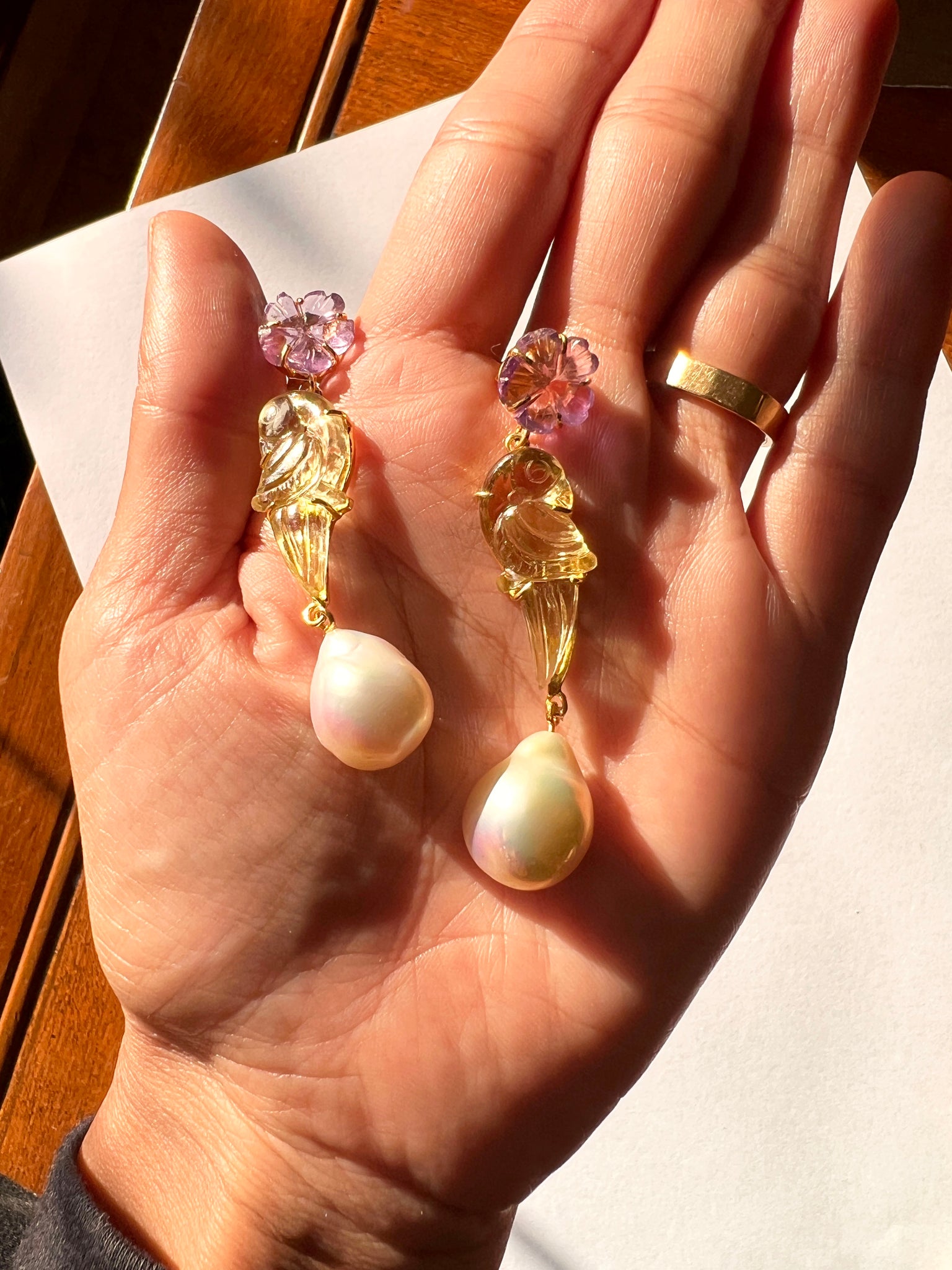 Florals & Pearl Drop Earrings