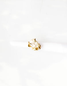 Brass & Baroque Pearl Inlay Ring // 07