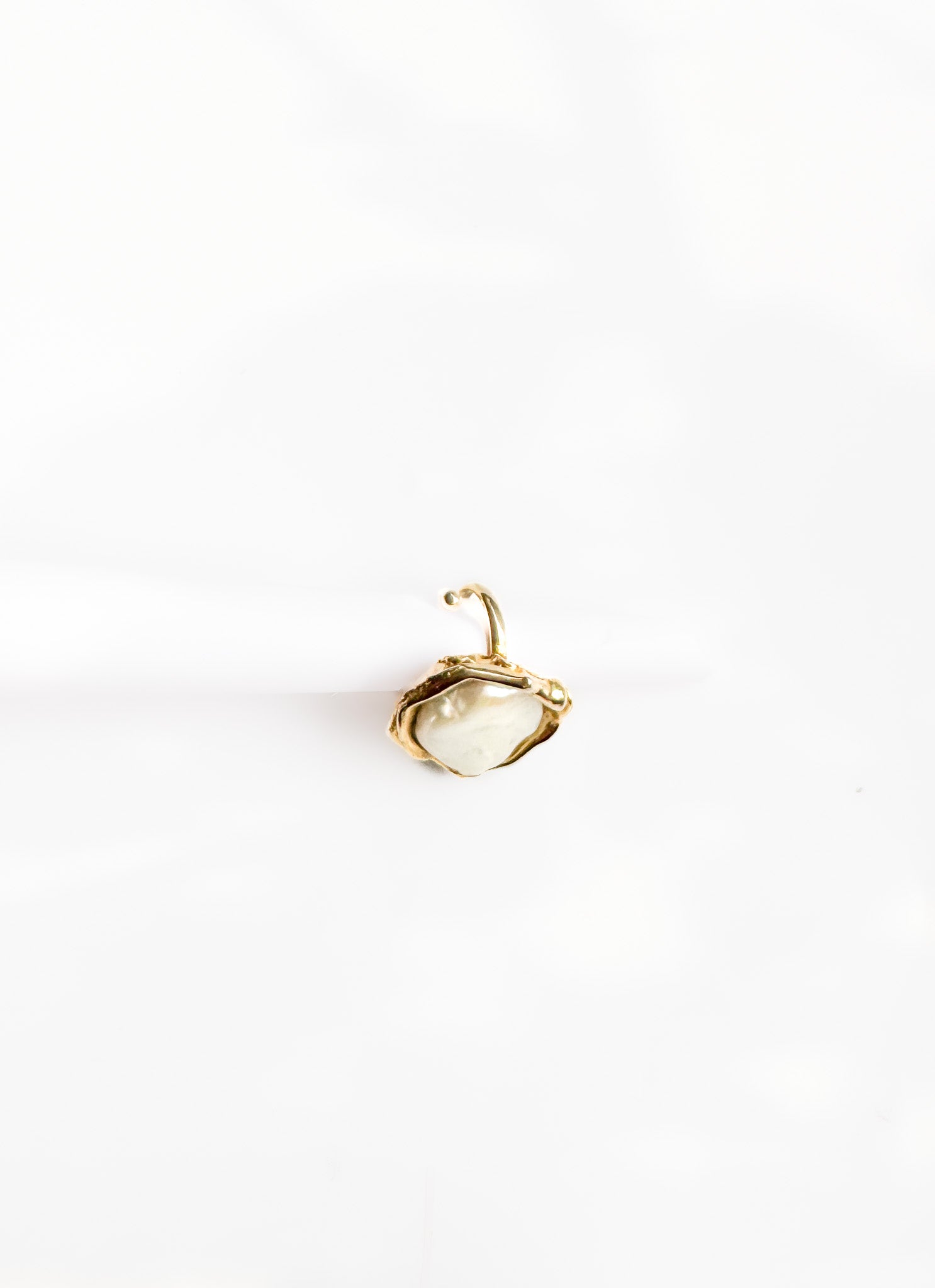 Brass & Baroque Pearl Inlay Ring // 08