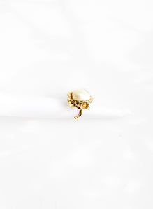Brass & Baroque Pearl Inlay Ring // 10