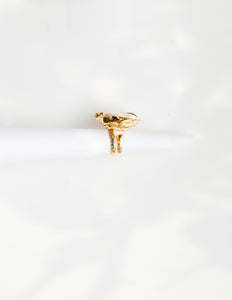Brass & Baroque Pearl Inlay Ring // 11