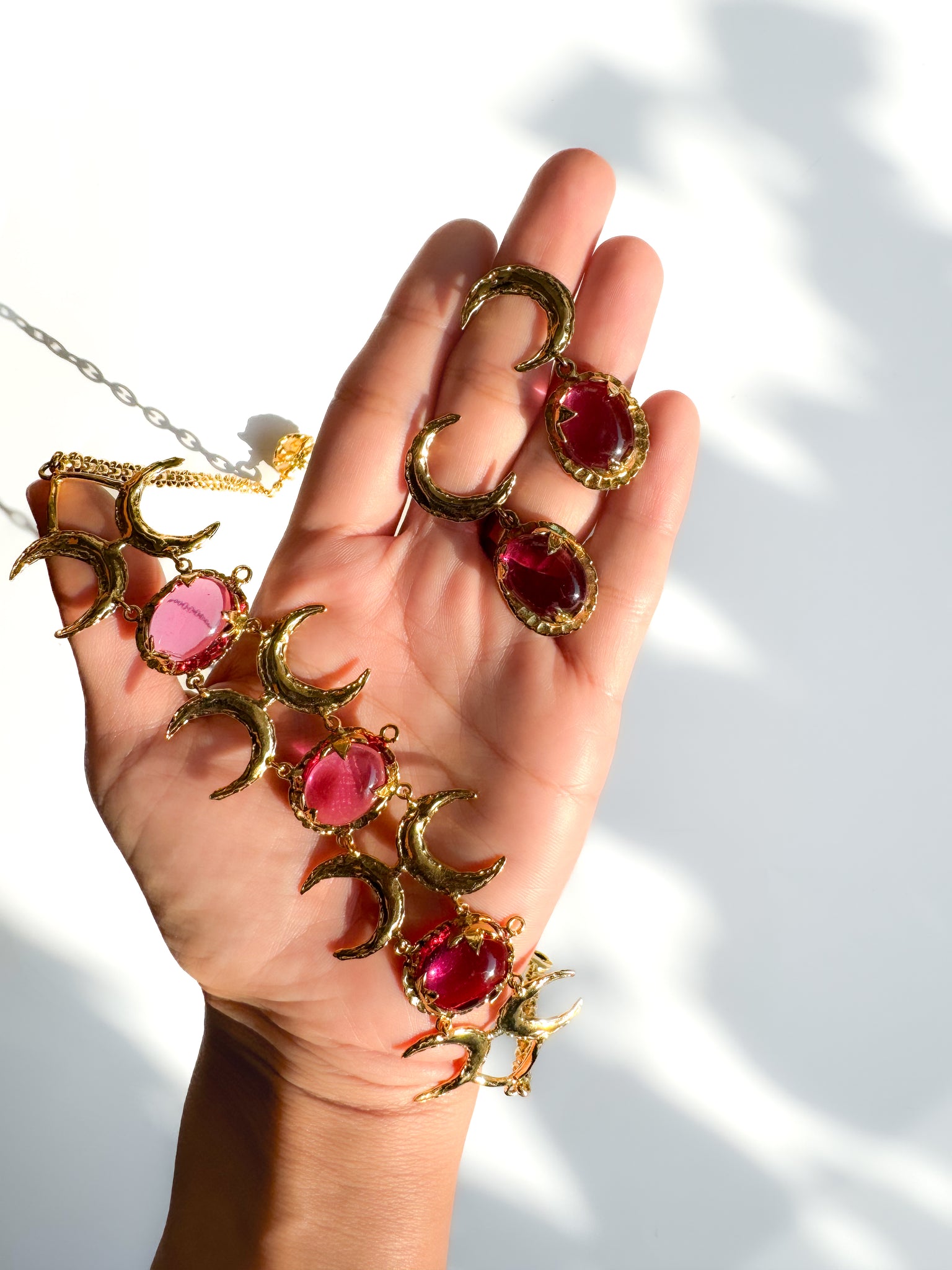 Ruby Moon Earrings