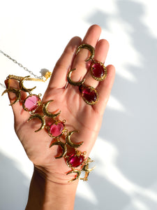 Ruby Moon Earrings