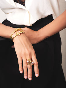 Ivory Pearl & Sea Treasure Bangle studio metallurgy