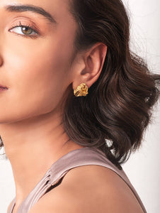 Studio metallurgy Reborn collection Shell rose half earrings