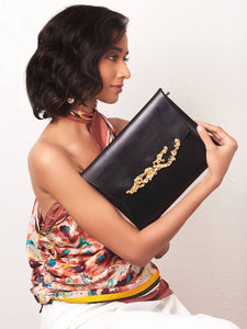 studio metallurgy coral clutch  leather