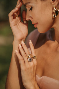 Coral Thick Slab Ring