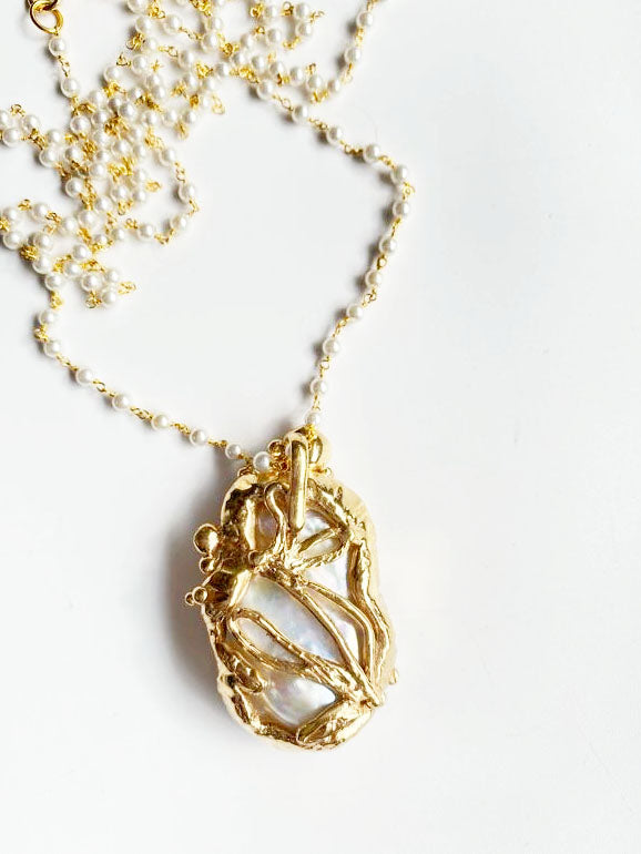 Baroque Pearl & Barnacle Pendant // 04