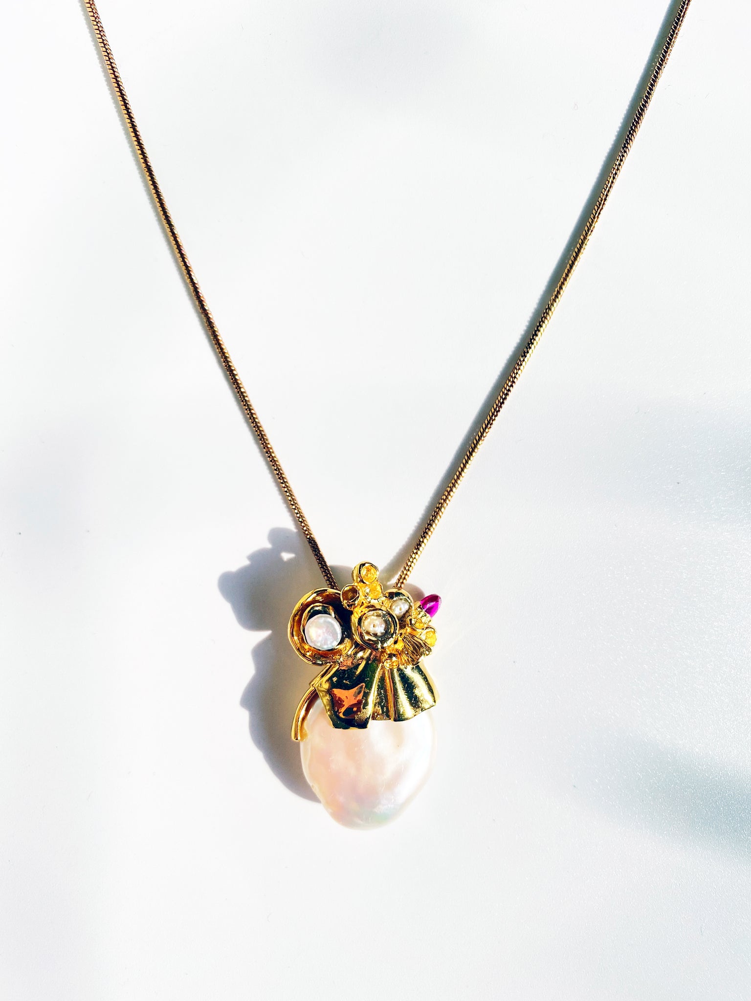 Baroque Pearl & Barnacle Pendant