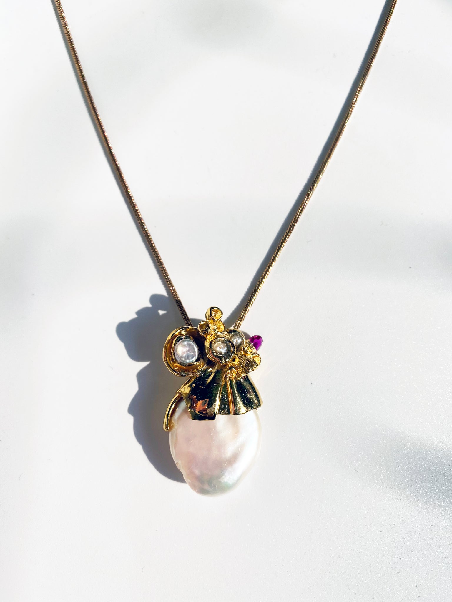 Baroque Pearl & Barnacle Pendant